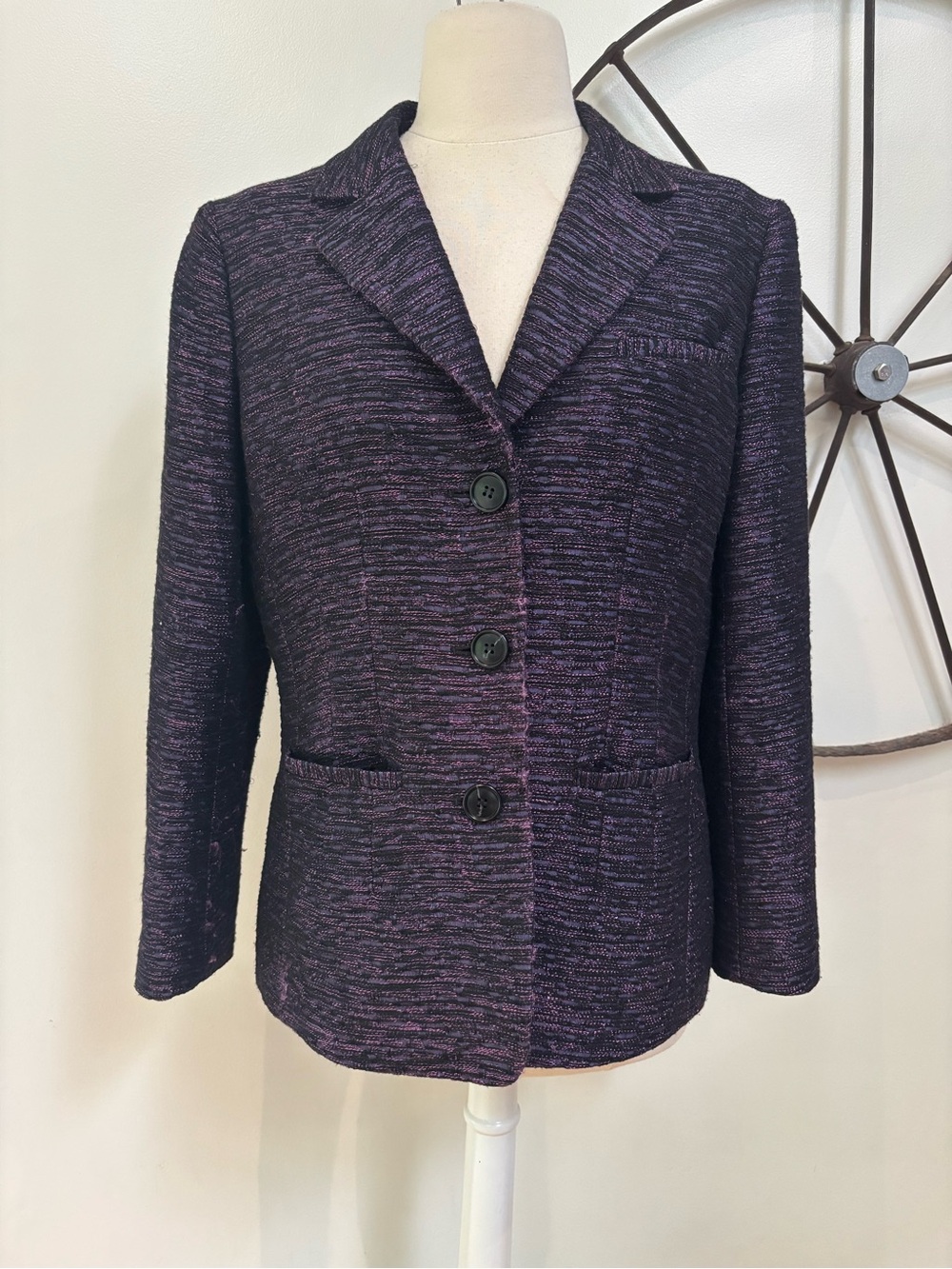 Lafayette 148 New York purple knit blazer 10